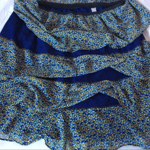 🚮 Avenue multicolor Tiered Polyester Midi Skirt - ruffles - Plus sized - Picture 2 of 8